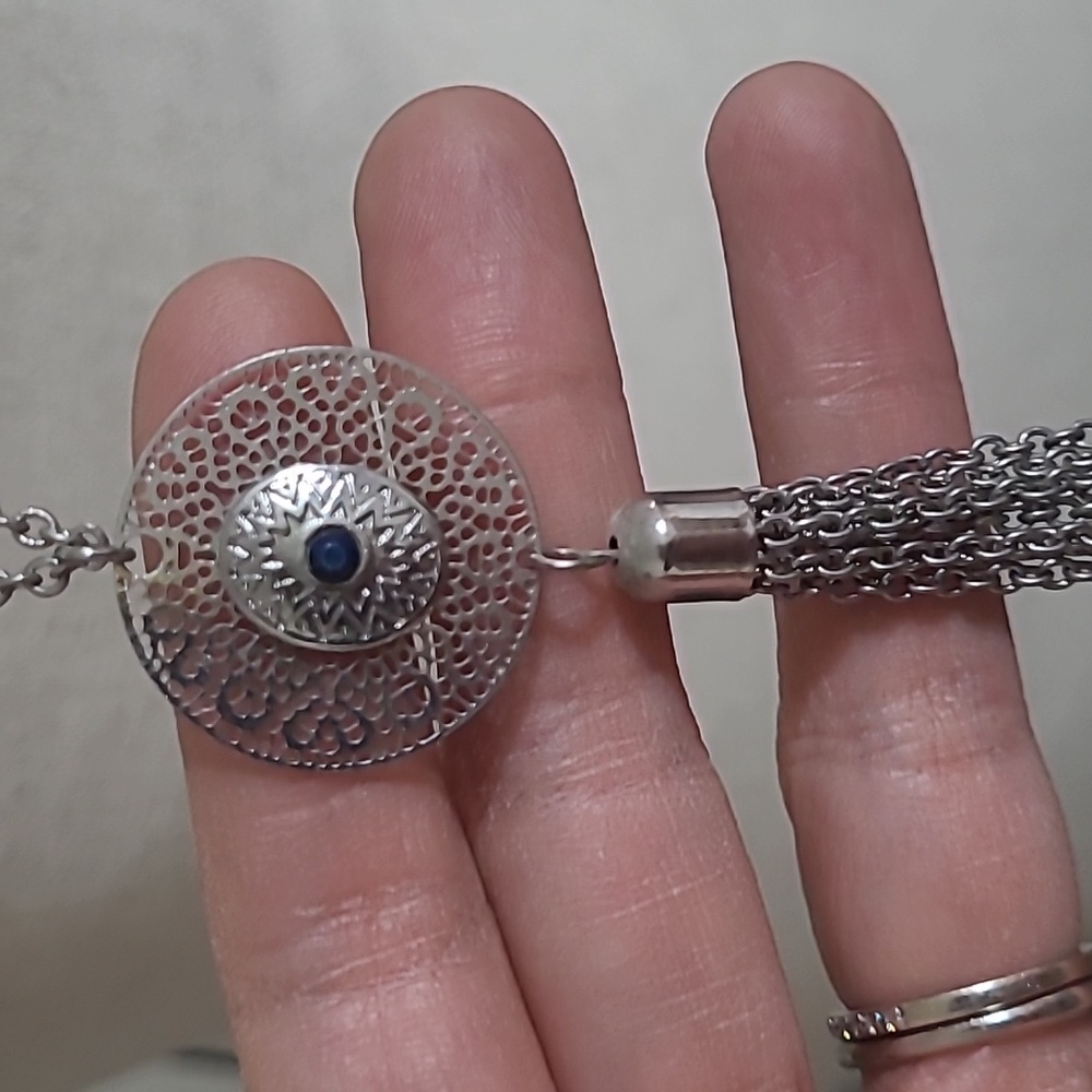 TRIPLE layered Blue Stones Necklace 💙 - Picture 4 of 14